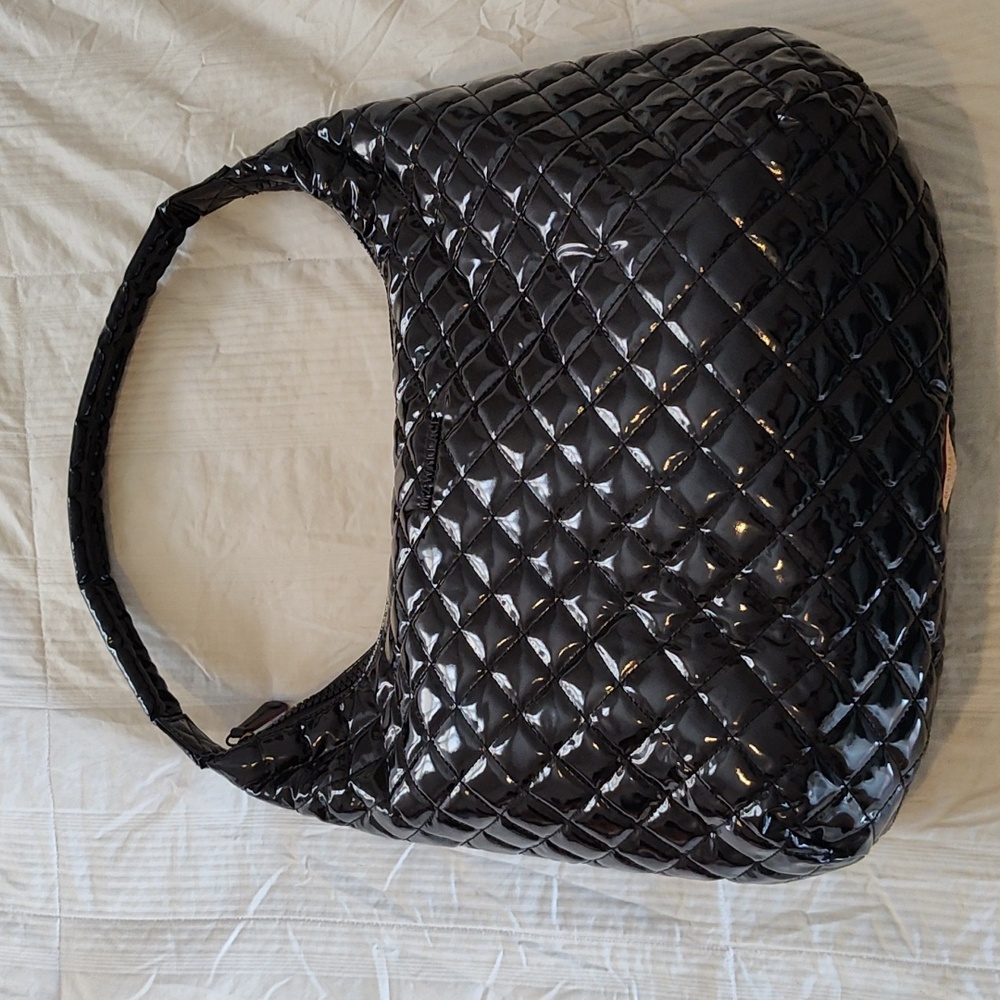 MZ Wallace Glossy Black Quilted Shoulder Bag
